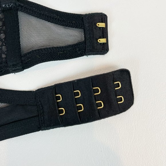 NWOT Victoria's Secret Bra 32D Unlined Demi Black Lace - Picture 7 of 11